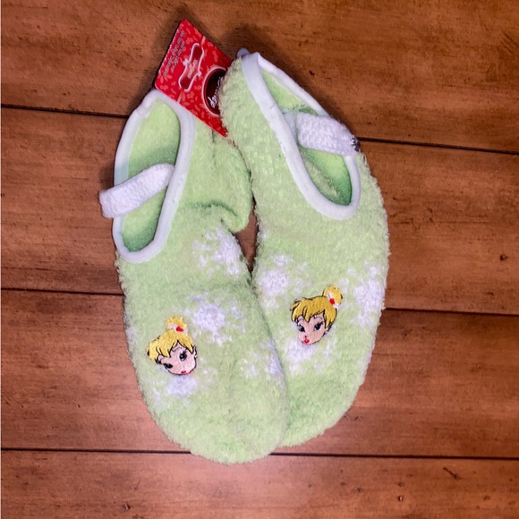 Disney tinker bell green slipper socks with Mary Jane style button closure, NWT - Picture 2 of 3